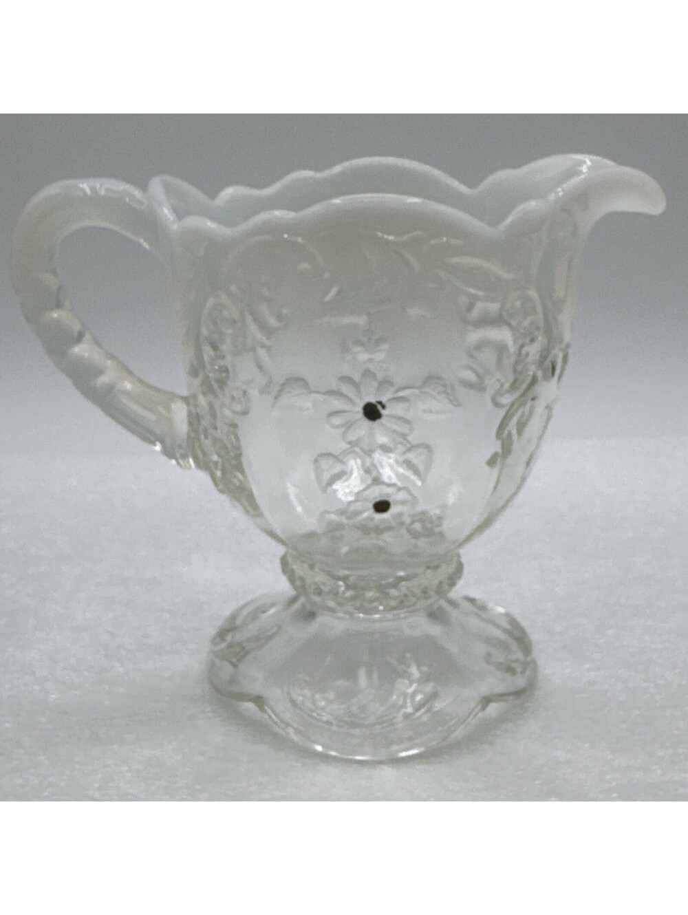 Antique Northwood Intaglio Creamer Opalescent & Milky Glass EAPG Purple Glow